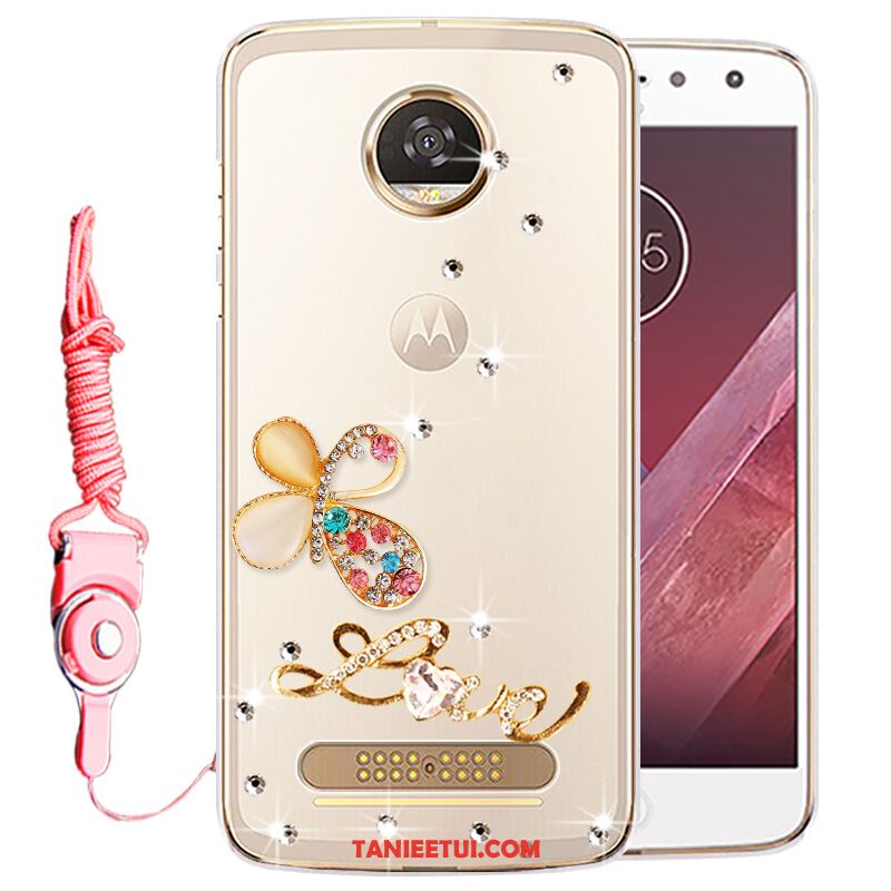 Etui Moto Z2 Play Telefon Komórkowy Ochraniacz Złoto, Obudowa Moto Z2 Play Rhinestone