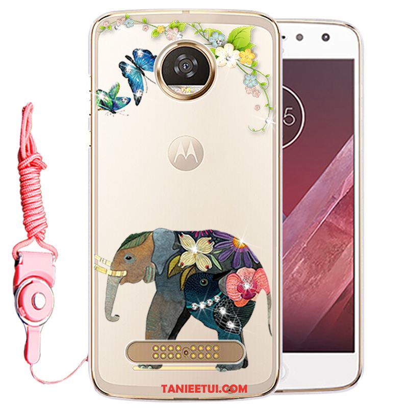 Etui Moto Z2 Play Telefon Komórkowy Ochraniacz Złoto, Obudowa Moto Z2 Play Rhinestone