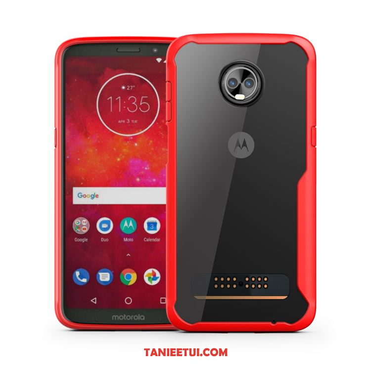 Etui Moto Z3 Play All Inclusive Ochraniacz Proste, Obudowa Moto Z3 Play Biznes Telefon Komórkowy Czerwony