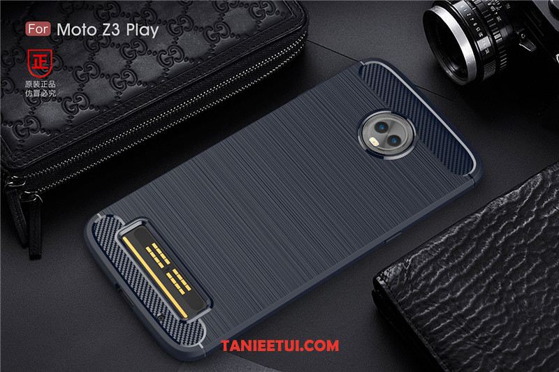 Etui Moto Z3 Play Proste Anti-fall Nubuku, Obudowa Moto Z3 Play Biznes Silikonowe Etui Ochraniacz