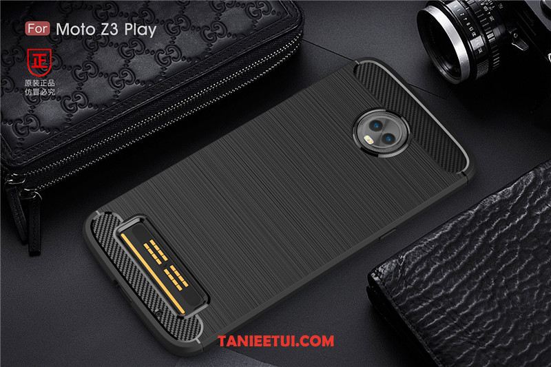 Etui Moto Z3 Play Proste Anti-fall Nubuku, Obudowa Moto Z3 Play Biznes Silikonowe Etui Ochraniacz