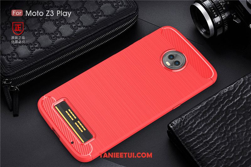 Etui Moto Z3 Play Proste Anti-fall Nubuku, Obudowa Moto Z3 Play Biznes Silikonowe Etui Ochraniacz