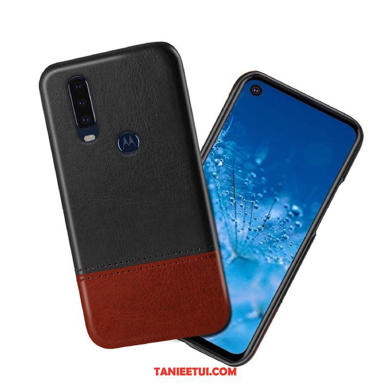 Etui Motorola One Action Mieszane Kolory Anti-fall Telefon Komórkowy, Obudowa Motorola One Action Skórzany Futerał Czarny