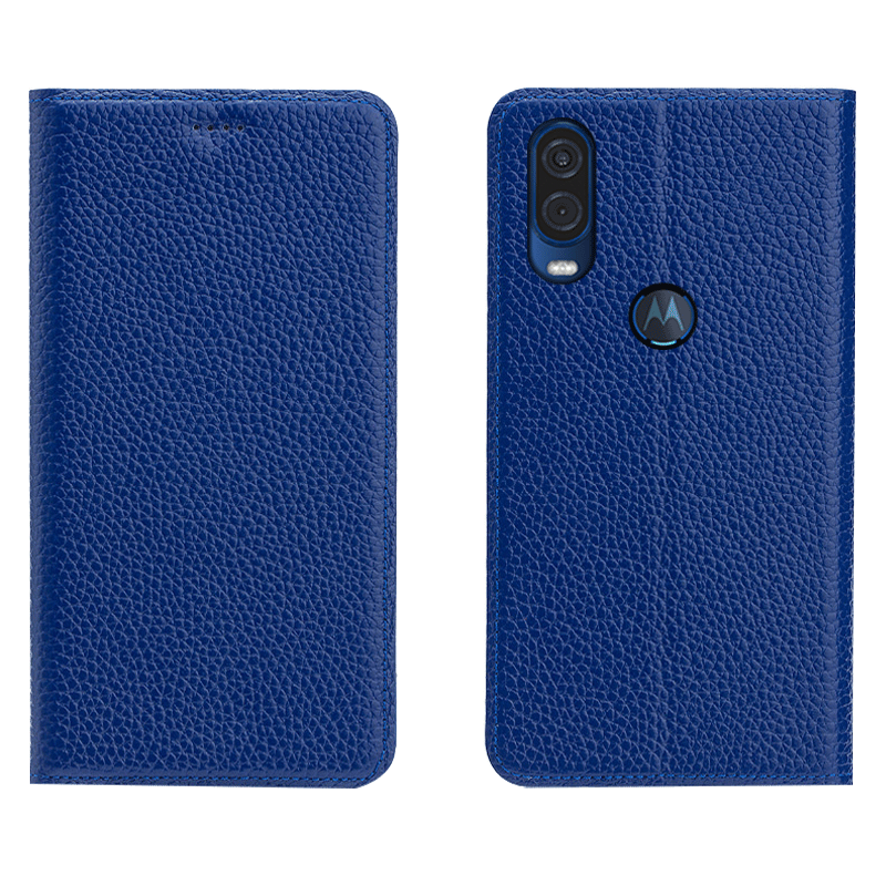 Etui Motorola One Vision Niebieski Wzór Telefon Komórkowy, Obudowa Motorola One Vision All Inclusive Litchi Ochraniacz