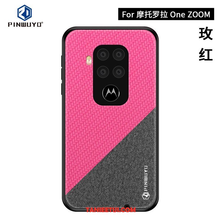 Etui Motorola One Zoom Cienkie Niebieski Wzór, Obudowa Motorola One Zoom Telefon Komórkowy Płótno