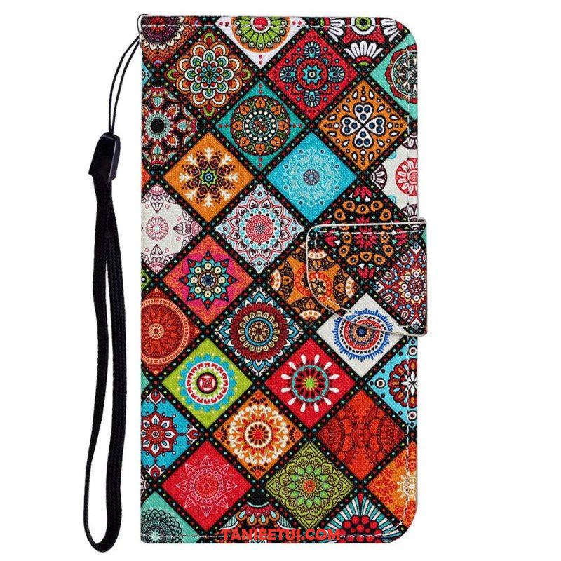 Etui Na Telefon Pokrowce do Poco X4 Pro 5G z Łańcuch Pasiasty Patchwork