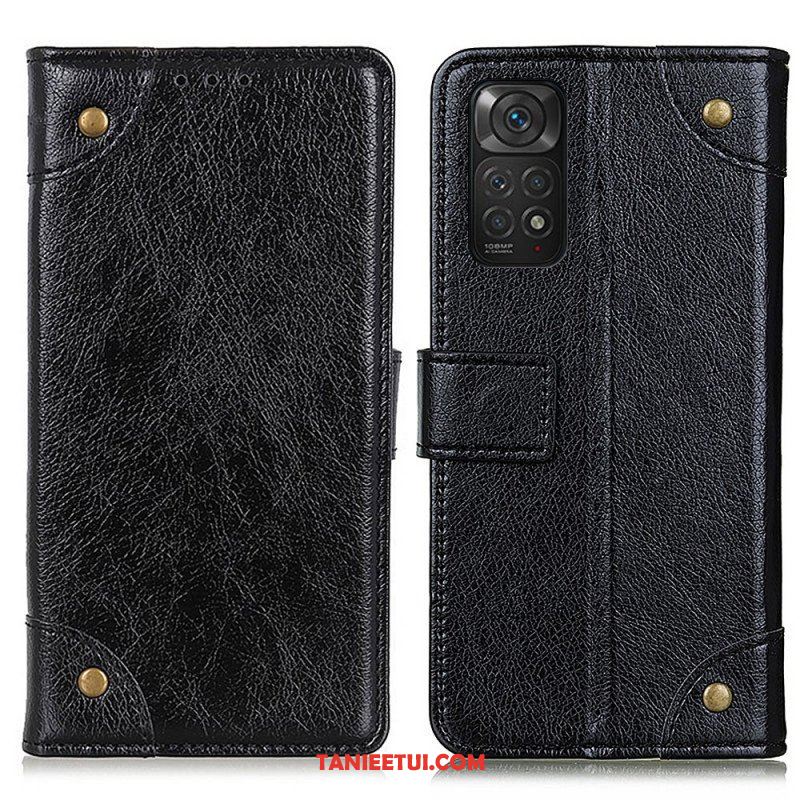 Etui Na Telefon Pokrowce do Xiaomi Redmi Note 11 / 11S Nity W Stylu Vintage Ze Skóry Nappa