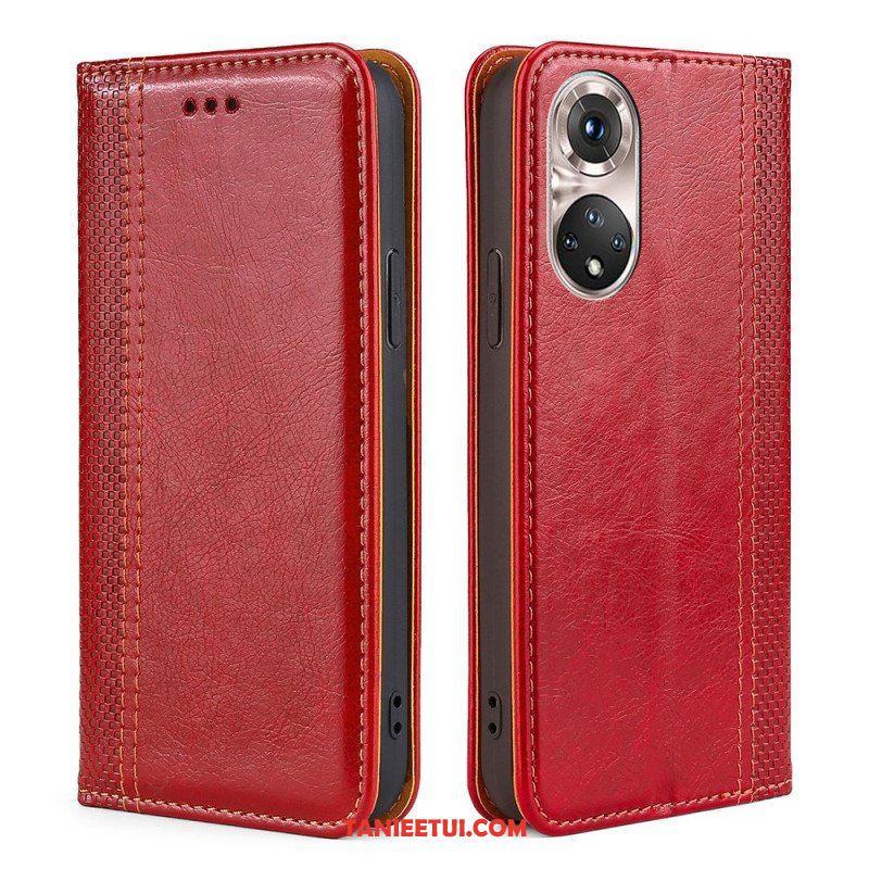 Etui Na Telefon do Honor 50 Pro Etui Folio Skórzane Szwy Dzielone Pro Litchi