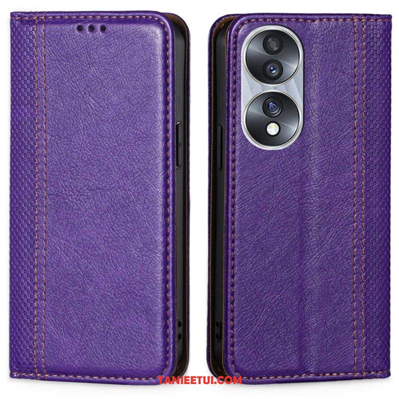 Etui Na Telefon do Honor 70 Etui Folio Skórzane Szwy Liczi