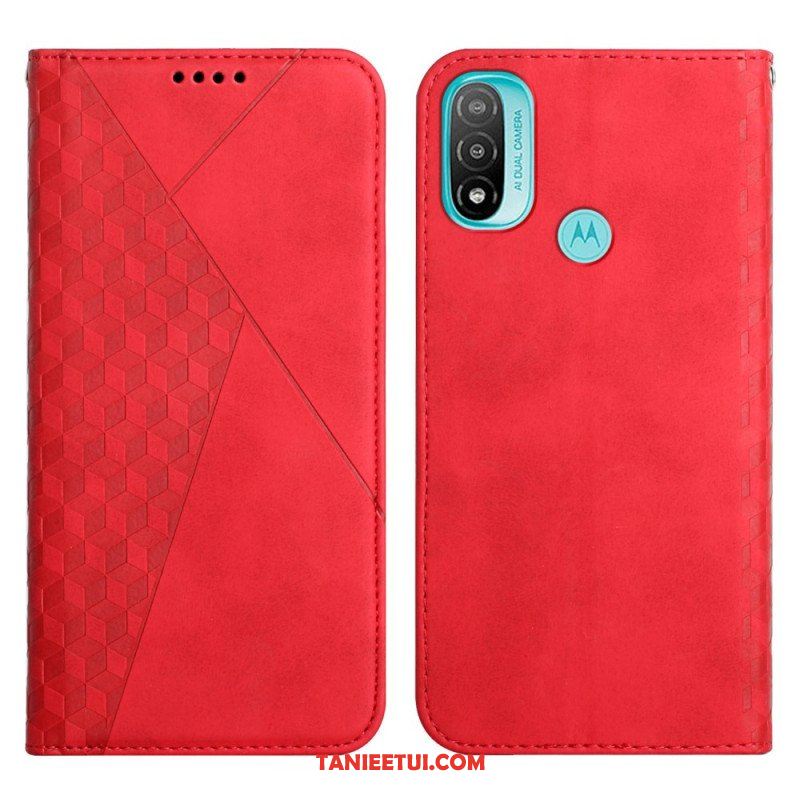 Etui Na Telefon do Moto E40 / E30 / E20 Etui Folio Efekt Geo Skóry