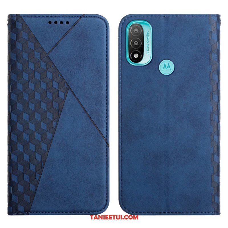 Etui Na Telefon do Moto E40 / E30 / E20 Etui Folio Efekt Geo Skóry