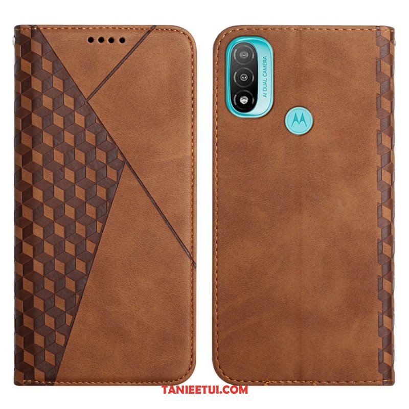 Etui Na Telefon do Moto E40 / E30 / E20 Etui Folio Efekt Geo Skóry