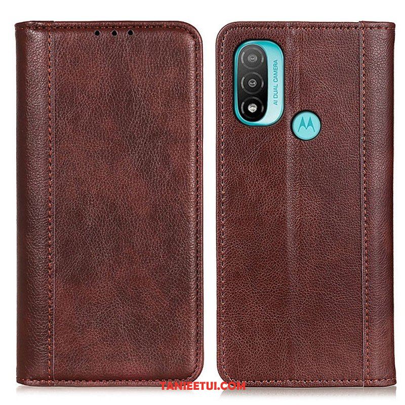 Etui Na Telefon do Moto E40 / E30 / E20 Etui Folio Elegancka Dwoina Skóry Liczi