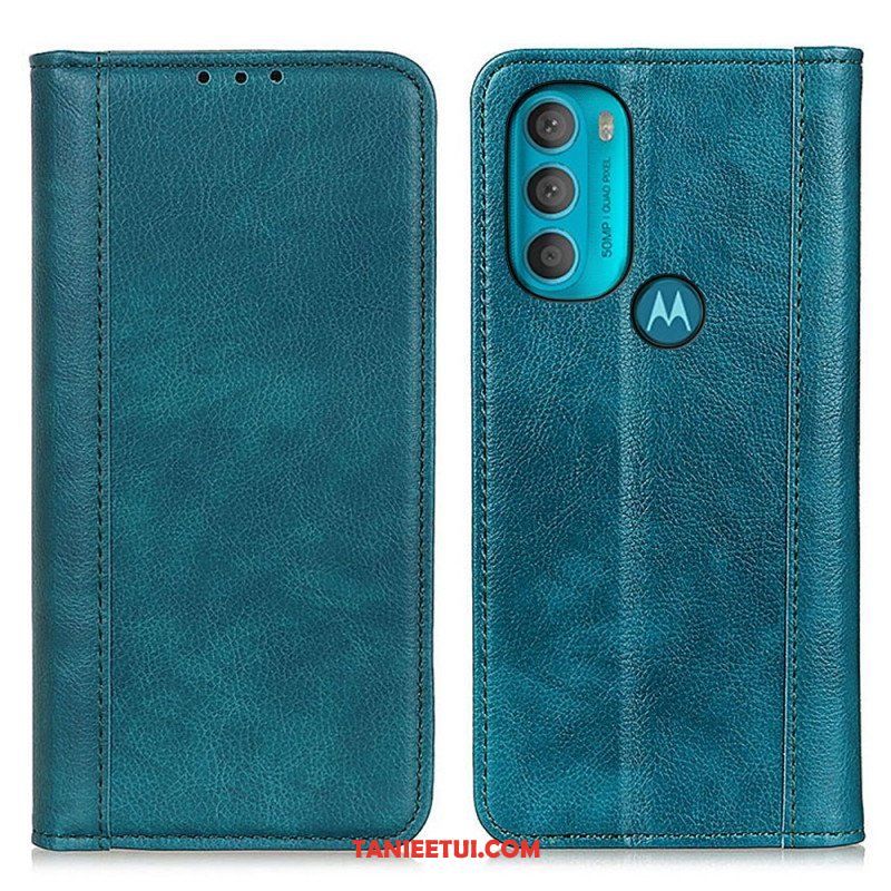 Etui Na Telefon do Moto G71 5G Etui Folio Elegancka Dwoina Skóry Liczi