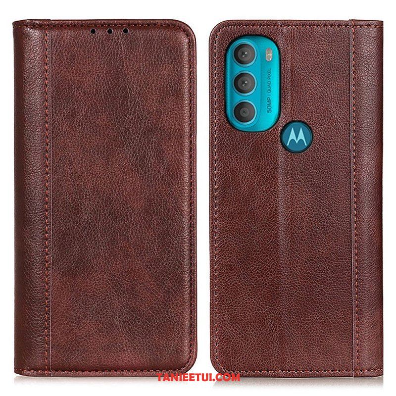 Etui Na Telefon do Moto G71 5G Etui Folio Elegancka Dwoina Skóry Liczi