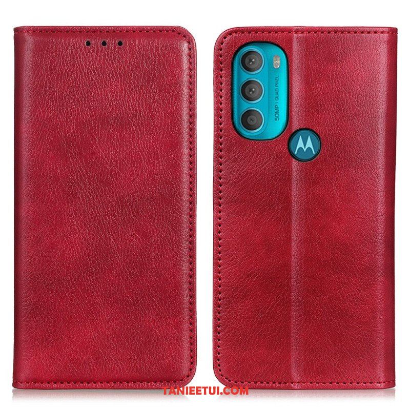 Etui Na Telefon do Moto G71 5G Etui Folio Teksturowana Dwoina Skóry