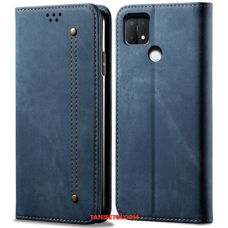 Etui Na Telefon do Oppo A15 Etui Folio Tkanina Dżinsowa