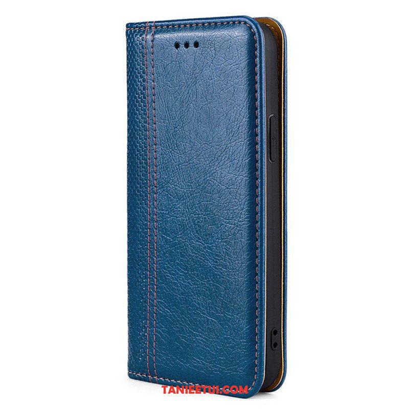 Etui Na Telefon do Oppo Find X5 Lite Etui Folio Przeszycia Ze Skóry Liczi