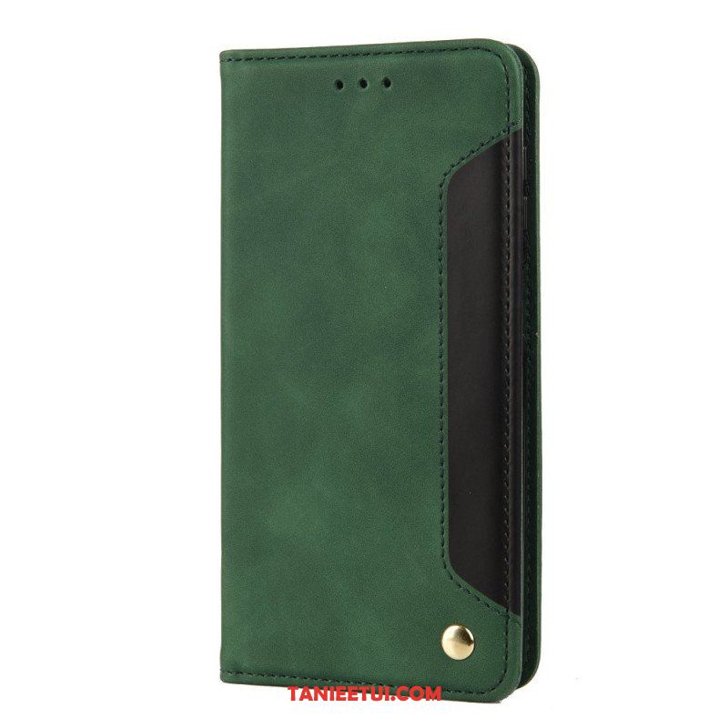 Etui Na Telefon do Samsung Galaxy M12 / A12 Etui Folio Dwukolorowy Biznesowy Efekt Skóry