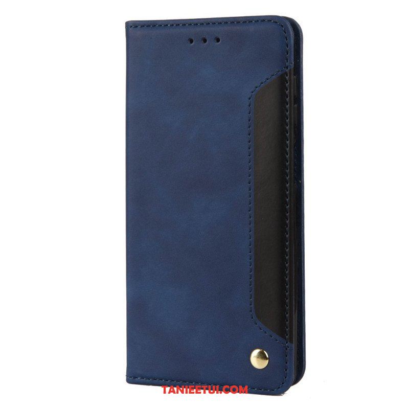 Etui Na Telefon do Samsung Galaxy M12 / A12 Etui Folio Dwukolorowy Biznesowy Efekt Skóry