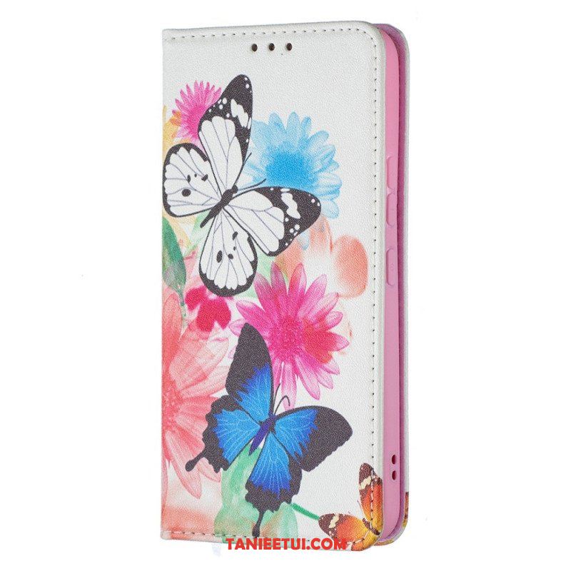Etui Na Telefon do Samsung Galaxy S22 5G Etui Folio Kolorowe Motyle