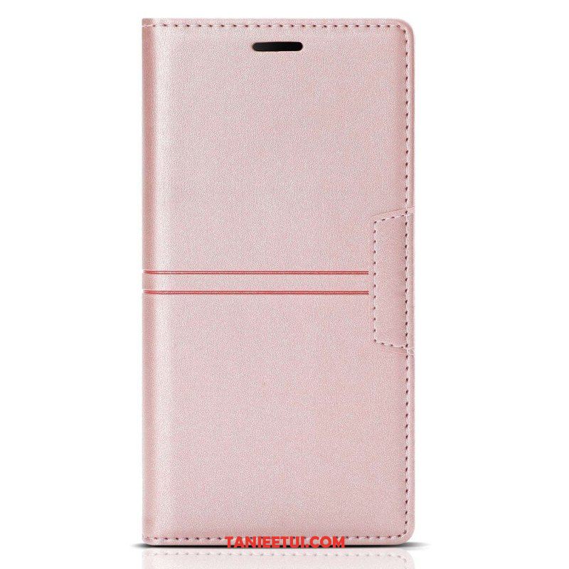 Etui Na Telefon do Samsung Galaxy S23 5G Etui Folio Stylowe Skórzane Przeszycia Magnetyczne Zapięcie