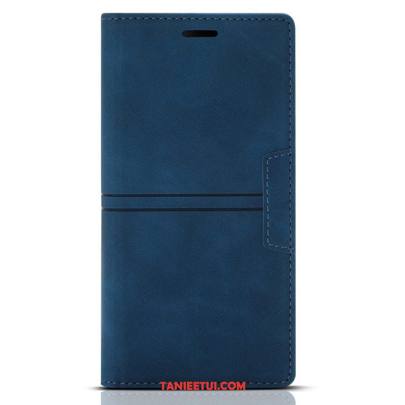 Etui Na Telefon do Samsung Galaxy S23 5G Etui Folio Stylowe Skórzane Przeszycia Magnetyczne Zapięcie