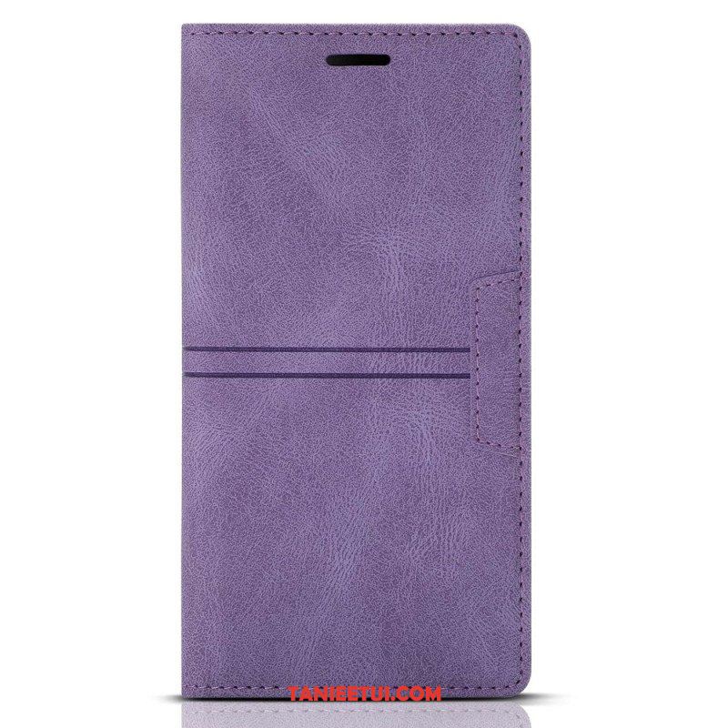 Etui Na Telefon do Samsung Galaxy S23 5G Etui Folio Stylowe Skórzane Przeszycia Magnetyczne Zapięcie