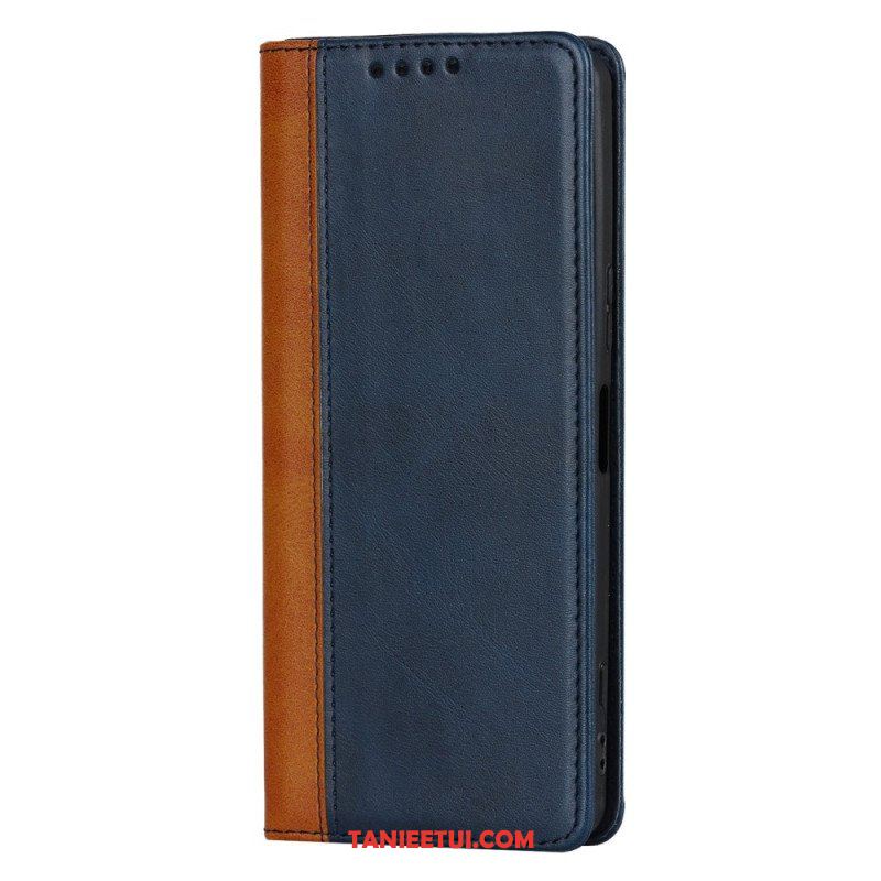 Etui Na Telefon do Sony Xperia 5 IV Etui Folio Dwukolorowy Efekt Skóry