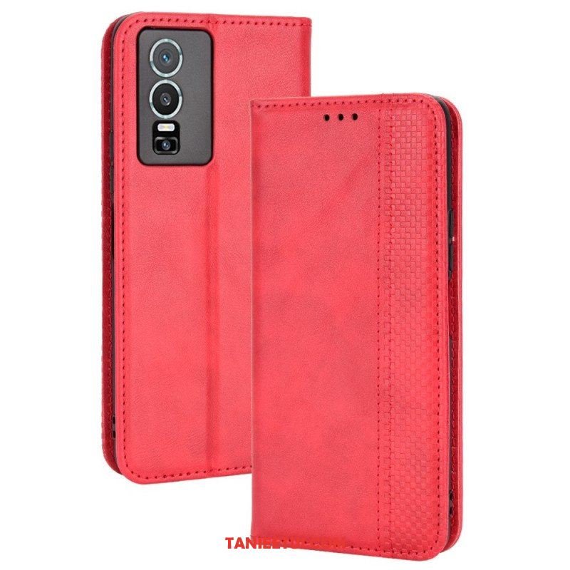 Etui Na Telefon do Vivo Y76 5G Etui Folio Stylizowany Skórzany Styl