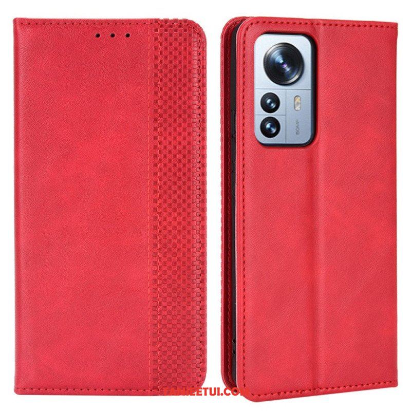 Etui Na Telefon do Xiaomi 12 Pro Etui Folio Stylizowany Efekt Skóry W Stylu Vintage