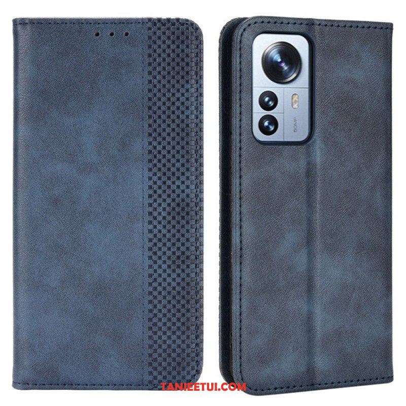 Etui Na Telefon do Xiaomi 12 Pro Etui Folio Stylizowany Efekt Skóry W Stylu Vintage