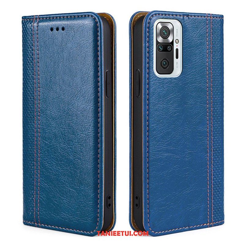 Etui Na Telefon do Xiaomi Redmi Note 10 Pro Etui Folio Przeszycia Ze Skóry Liczi