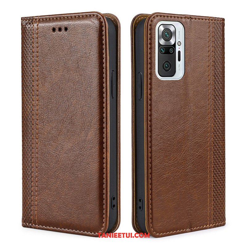 Etui Na Telefon do Xiaomi Redmi Note 10 Pro Etui Folio Przeszycia Ze Skóry Liczi