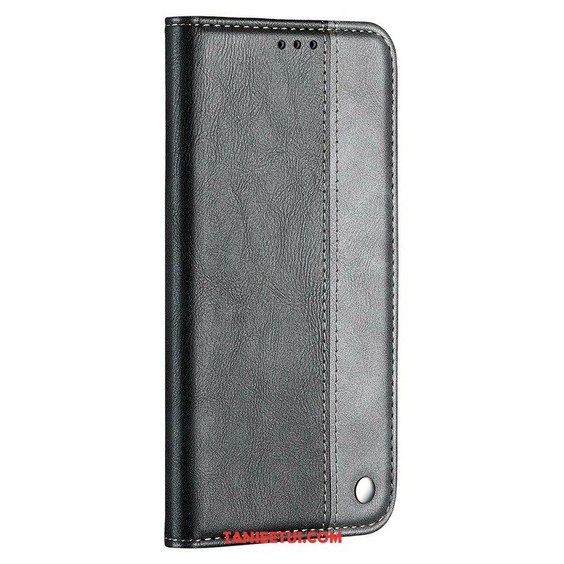 Etui Na Telefon do iPhone 13 Mini Etui Folio Dwukolorowy Efekt Skóry