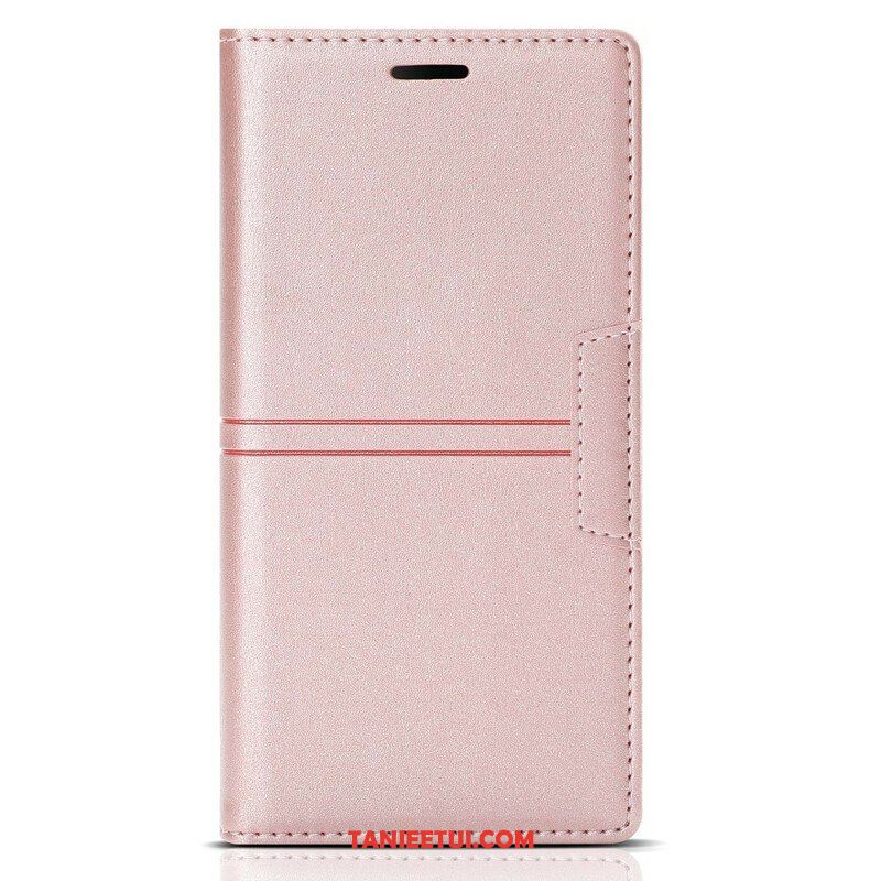 Etui Na Telefon do iPhone 13 Mini Etui Folio Stylowe Skórzane Przeszycia Magnetyczne Zapięcie