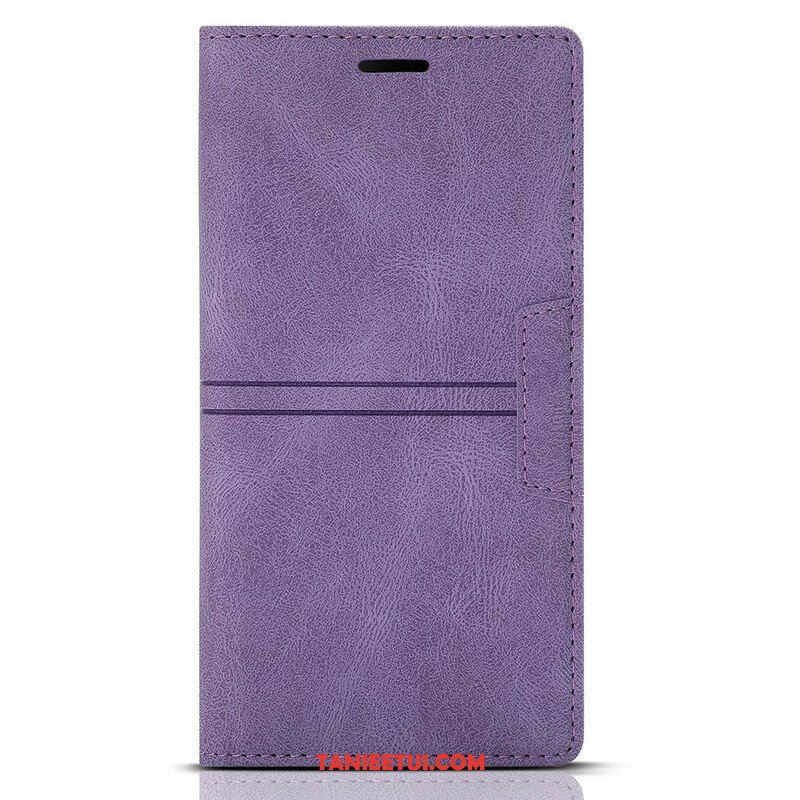 Etui Na Telefon do iPhone 13 Pro Etui Folio Stylowe Skórzane Przeszycia Magnetyczne Zapięcie