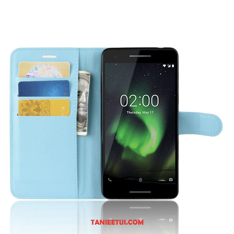 Etui Nokia 2.1 Portfel Karta All Inclusive, Obudowa Nokia 2.1 Anti-fall Niebieski Skórzany Futerał