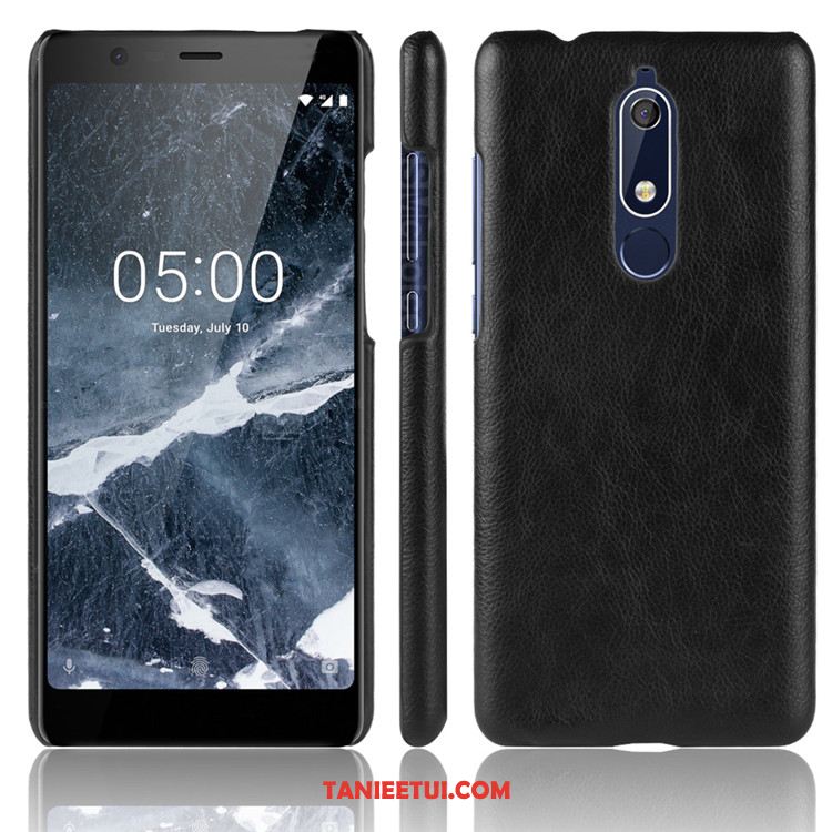 Etui Nokia 5.1 Litchi Ochraniacz Wzór, Pokrowce Nokia 5.1 Telefon Komórkowy Trudno Skóra Braun