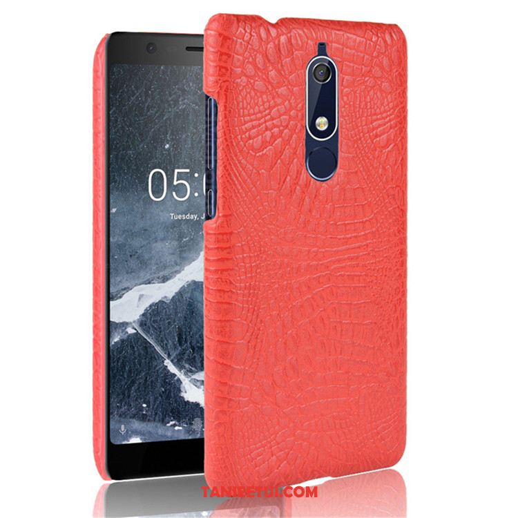 Etui Nokia 5.1 Ochraniacz Krokodyl Skóra, Pokrowce Nokia 5.1 Trudno Telefon Komórkowy Wzór Orange