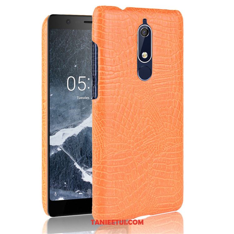 Etui Nokia 5.1 Ochraniacz Krokodyl Skóra, Pokrowce Nokia 5.1 Trudno Telefon Komórkowy Wzór Orange