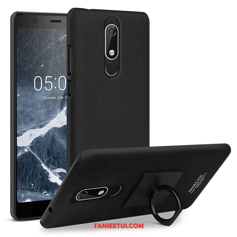 Etui Nokia 5.1 Ochraniacz Trudno Nubuku, Pokrowce Nokia 5.1 Ring Wspornik Czarny