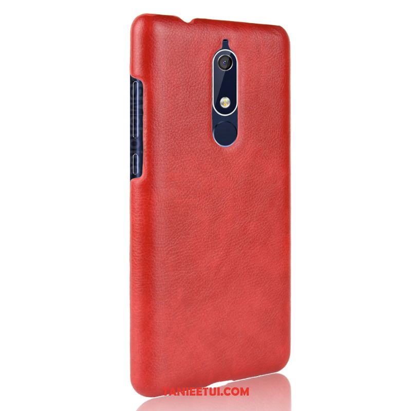 Etui Nokia 5.1 Telefon Komórkowy Litchi Nubuku, Pokrowce Nokia 5.1 Torby Ochraniacz Szary