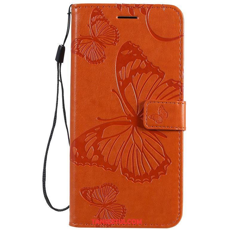 Etui Nokia 6.2 Ochraniacz Niebieski Anti-fall, Futerał Nokia 6.2 Klapa Kwiaty Motyla Skórzany