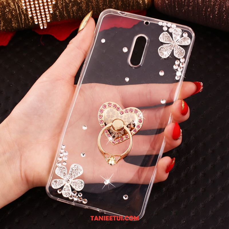 Etui Nokia 6 Ochraniacz Telefon Komórkowy Rhinestone, Pokrowce Nokia 6 Złoto Lis