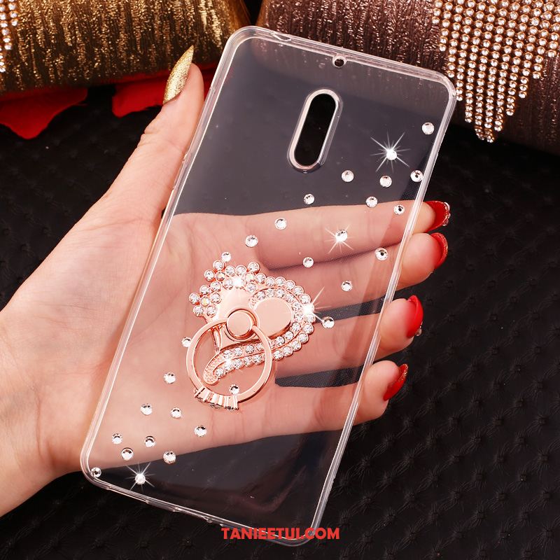 Etui Nokia 6 Ochraniacz Telefon Komórkowy Rhinestone, Pokrowce Nokia 6 Złoto Lis