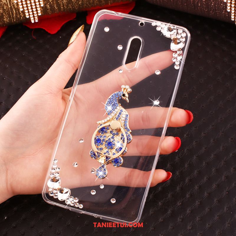 Etui Nokia 6 Ochraniacz Telefon Komórkowy Rhinestone, Pokrowce Nokia 6 Złoto Lis