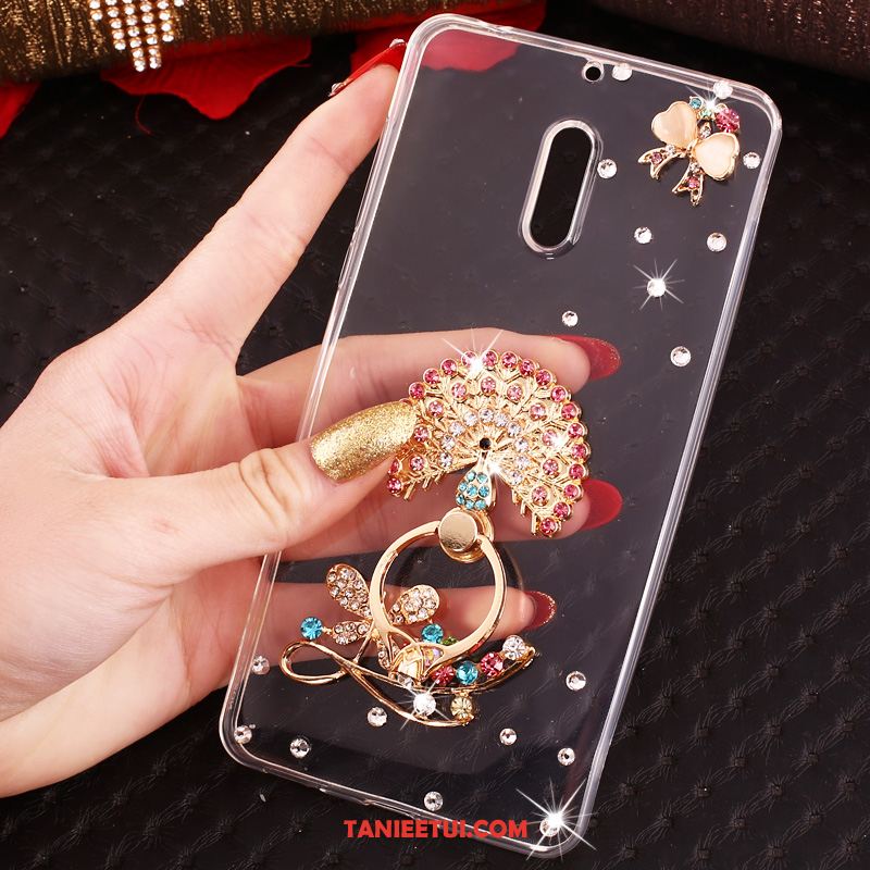 Etui Nokia 6 Ochraniacz Telefon Komórkowy Rhinestone, Pokrowce Nokia 6 Złoto Lis