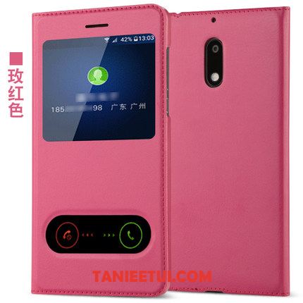 Etui Nokia 6 Telefon Komórkowy Różowe Złoto Skórzany Futerał, Obudowa Nokia 6 Ochraniacz All Inclusive Anti-fall