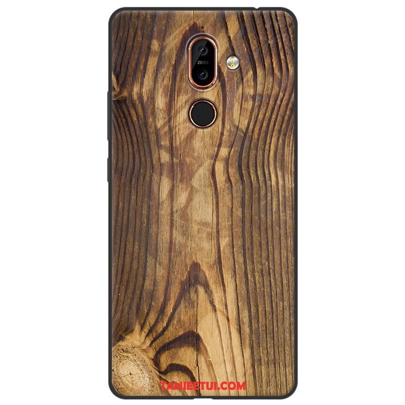 Etui Nokia 7 Plus Miękki Wiszące Ozdoby All Inclusive, Pokrowce Nokia 7 Plus Vintage Drewno Telefon Komórkowy